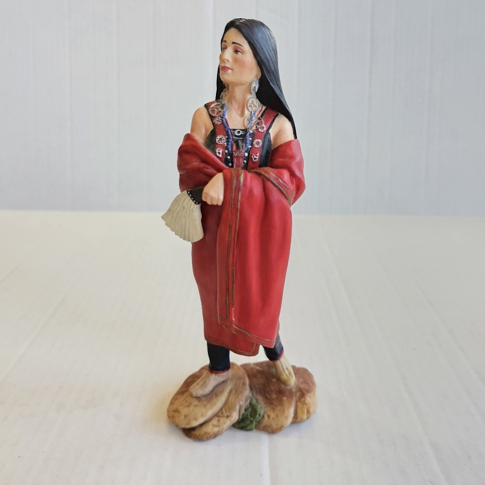 Vintage American Indian figurine White Rose 1993 Hamilton collection numbered